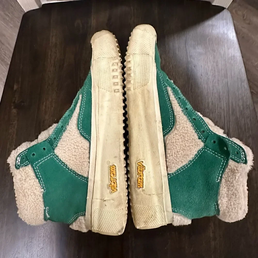 Women’s Brandblack Capo Faux Shearling Hightop Sneakers ‘Green’ size 8.5